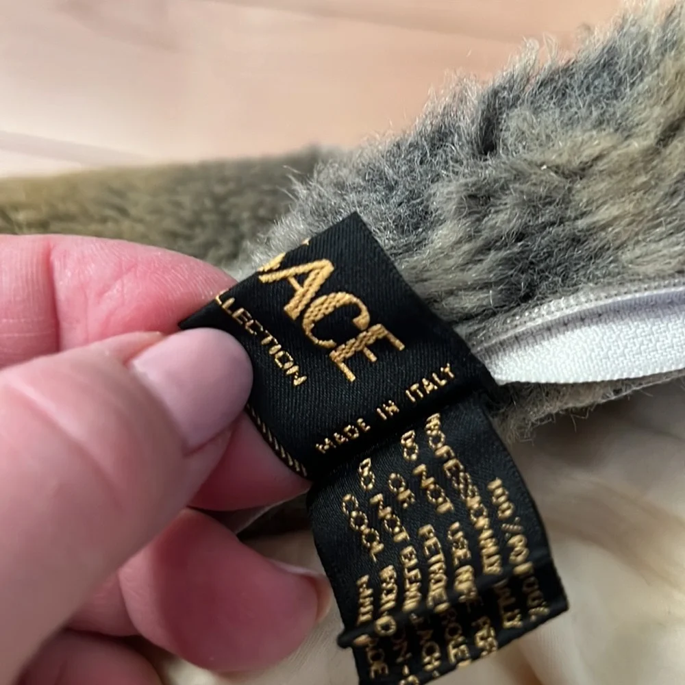 VERSACE HOME COLLECTION Decorative Pillow Fake Fur with a rip Size 24”x14” - Picture 4 of 12